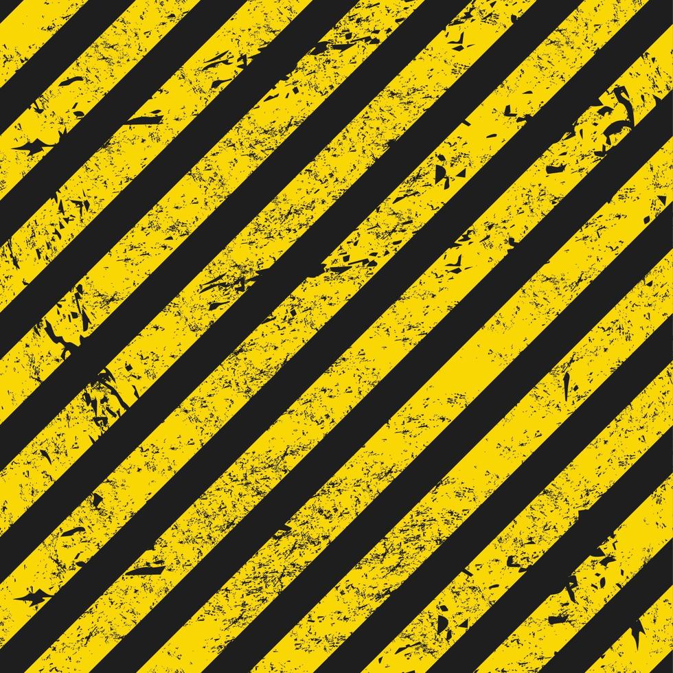 Grunge yellow black stripes, warning background vector