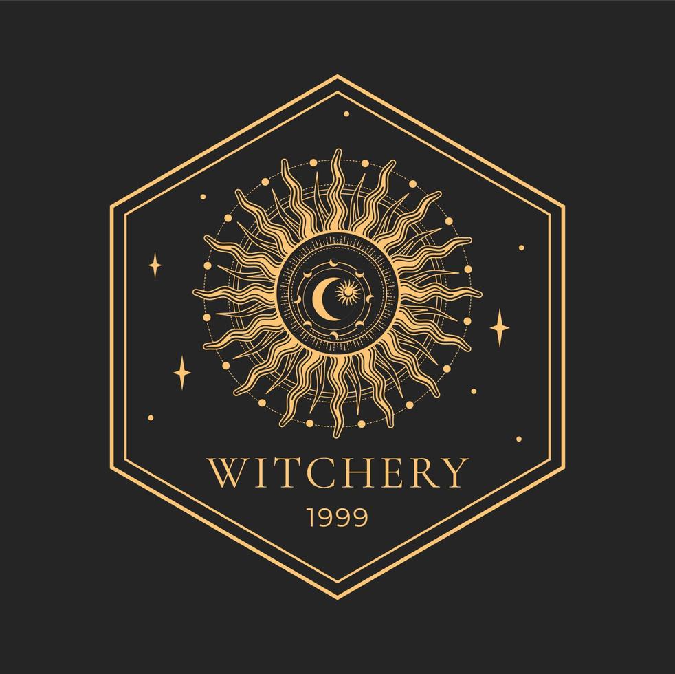 Witchcraft, magic and alchemy, astrology icon vector