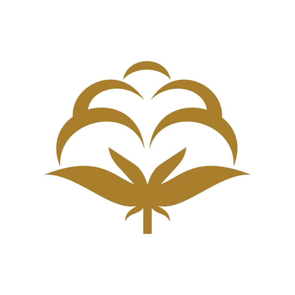 Cotton flower icon, eco textile graphic symbol vector