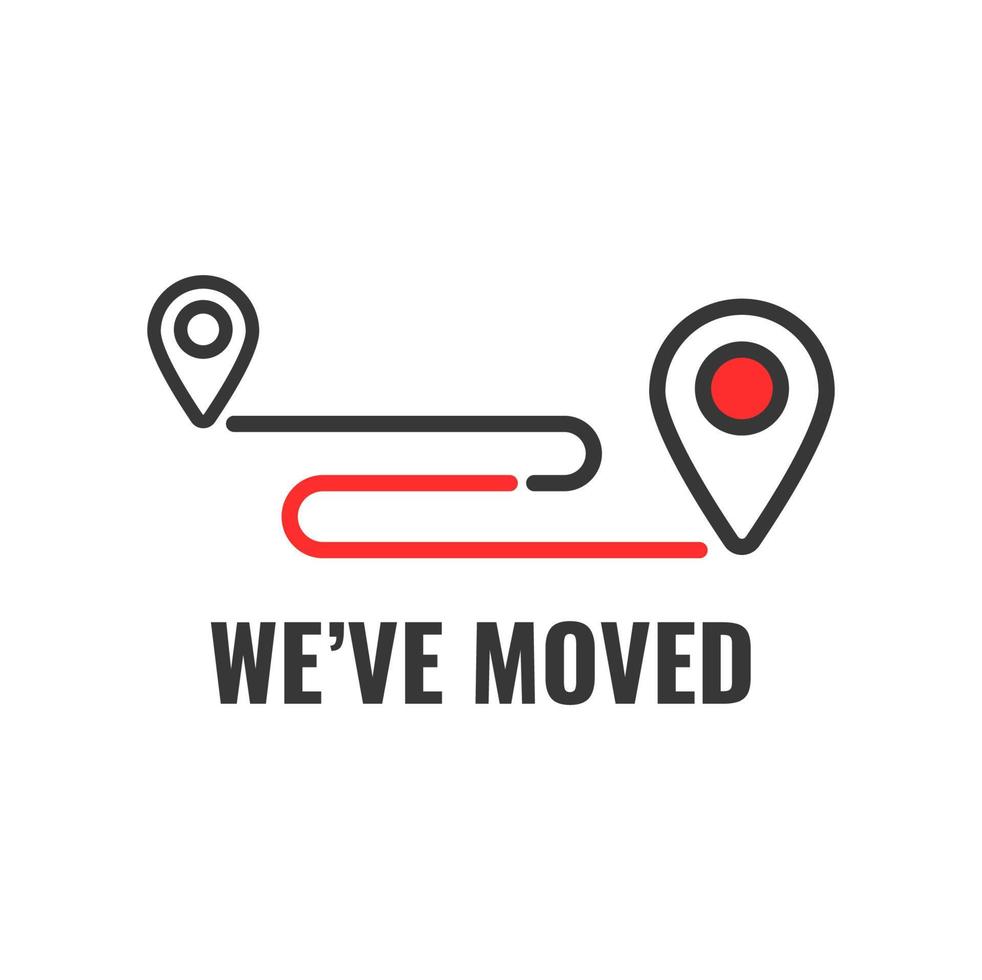 We have moved simple outline icon or sign vector