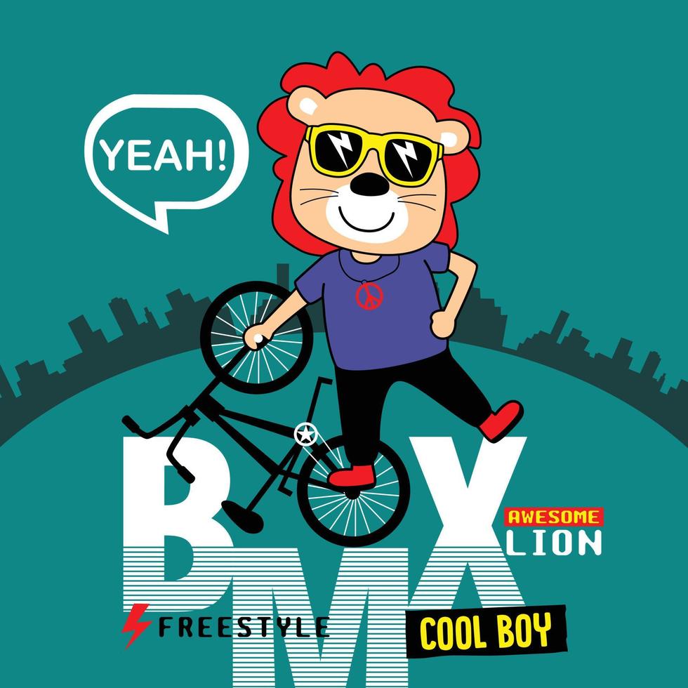 BMX freestyle funny animal cartoon vector