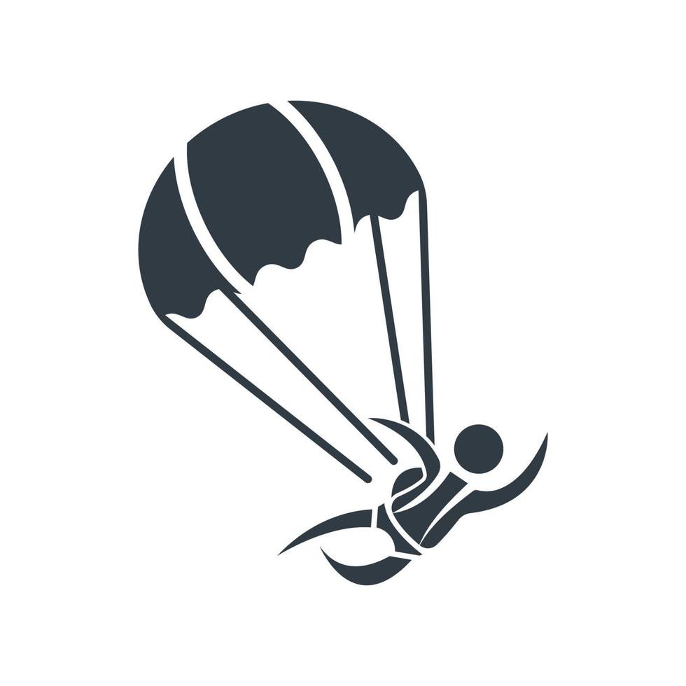 Parachute logo icon design and symbol skydiving vector