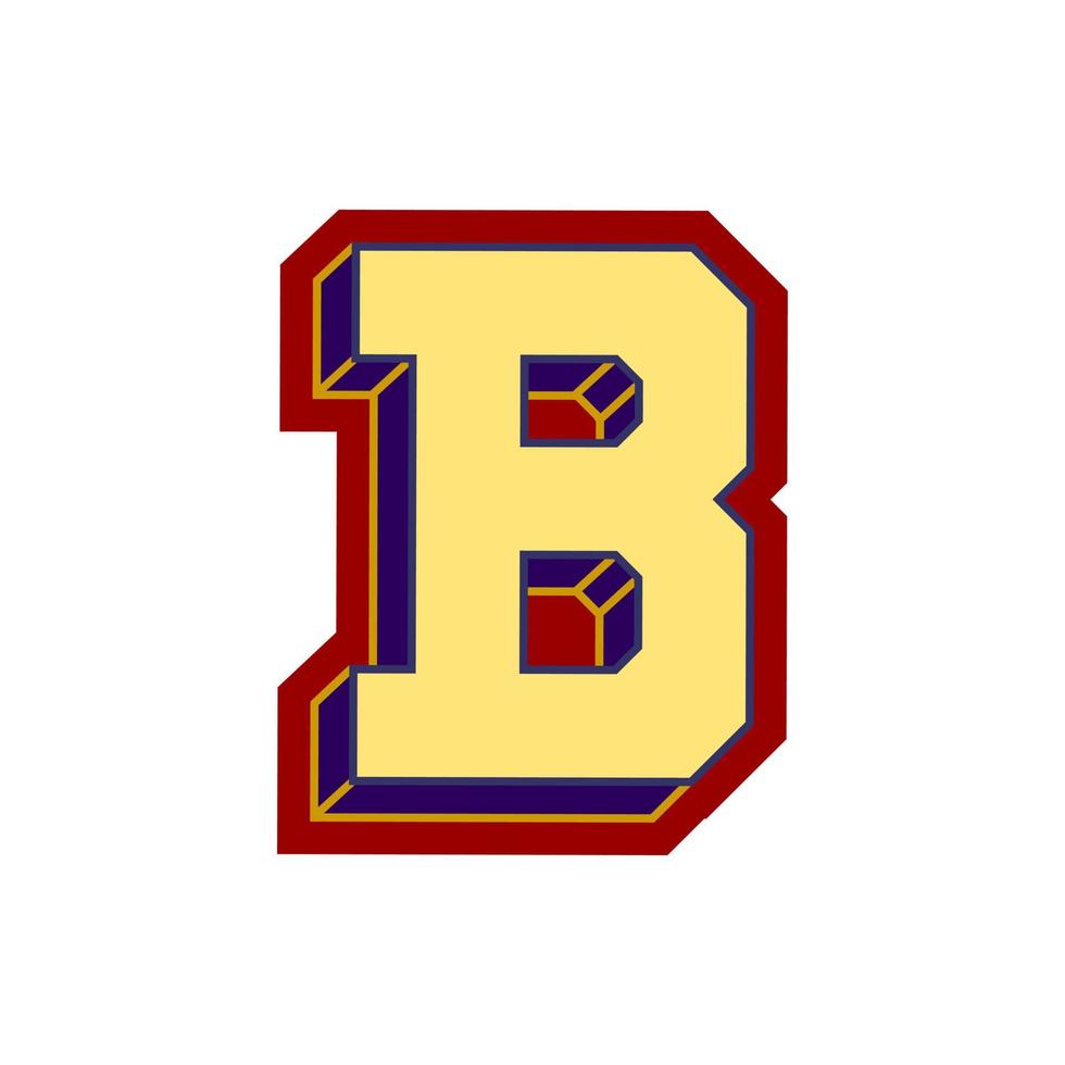 Letter B in serrated type. Vector illustration.