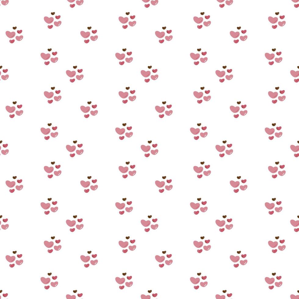 Heart pattern1. Seamless pattern with cute hearts. Doodle cartoon color vector illustration.