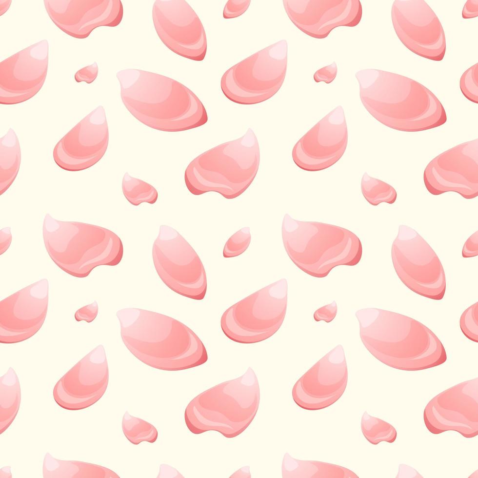 Pattern with petals of peony, pink rose on light white background vector