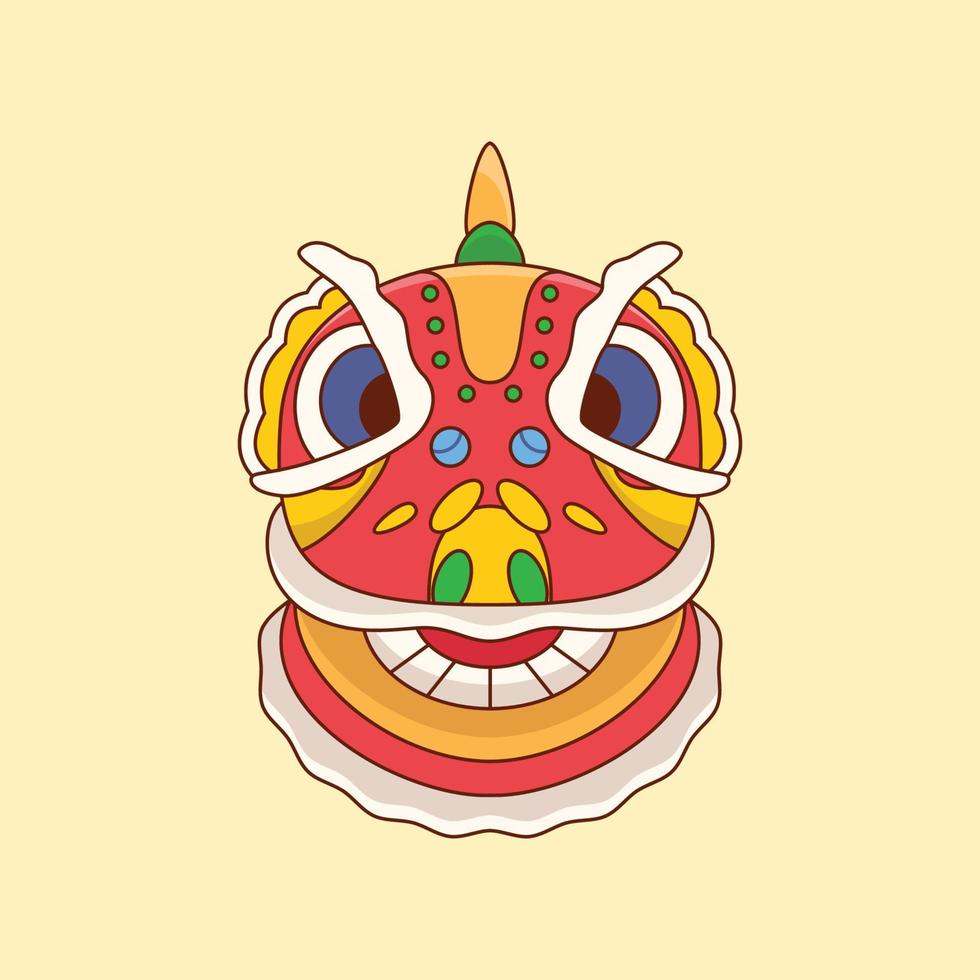 Chinese lion dance head, chinese tradition vector