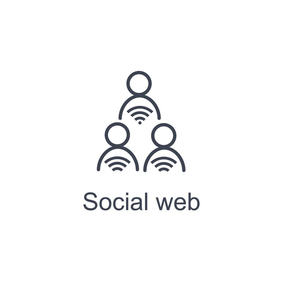símbolo de icono de mundo digital web social vector