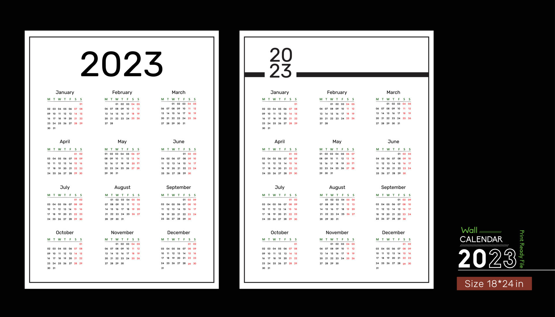 Poster Size Calendar