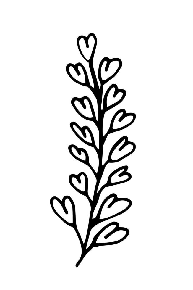 Lovely heart flowers. Vector doodle simple sketch isolated. Many hearts on Design for holiday decoration, textile, stickers, games, cards, books.