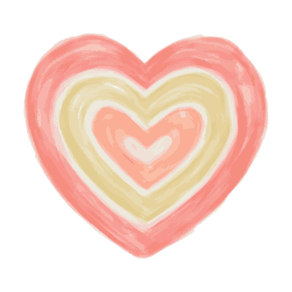 Watercolor Love Shape Vector. Heart Shape Illustration vector