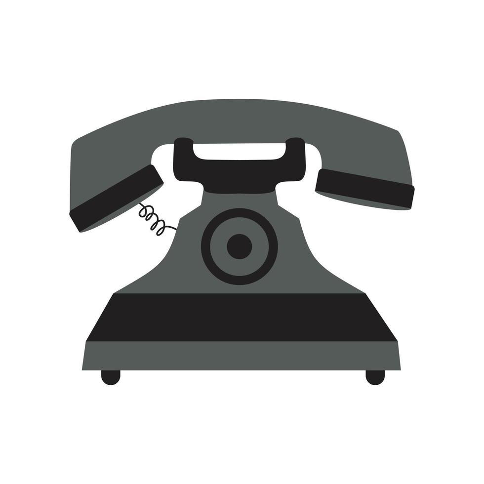 retro telephone isolated on white background, Telephone icon vector