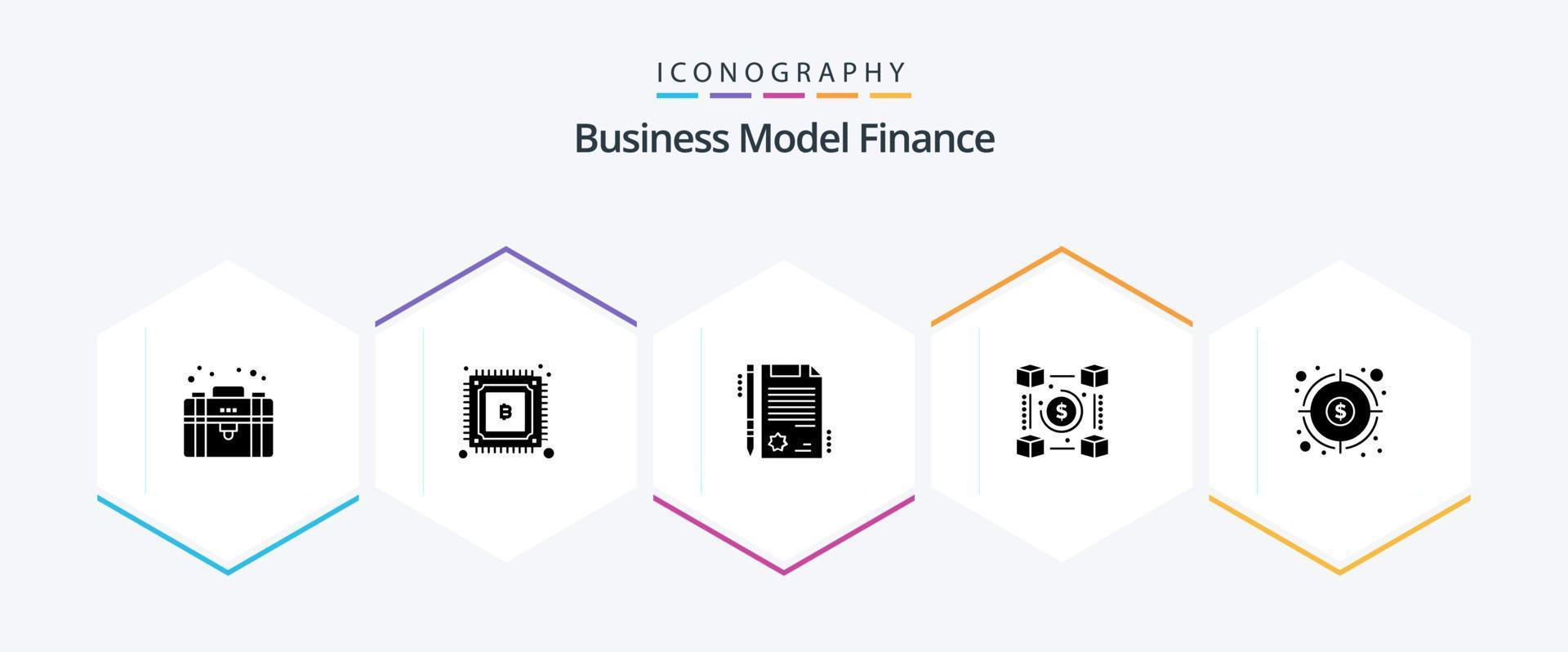 Finance 25 Glyph icon pack including financial. payments. certificate. pp. currency vector