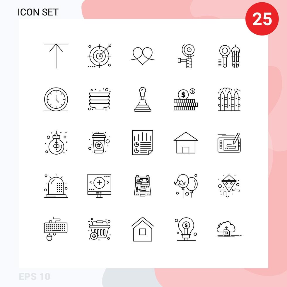 Universal Icon Symbols Group of 25 Modern Lines of design grinding gift grinder wrapper Editable Vector Design Elements