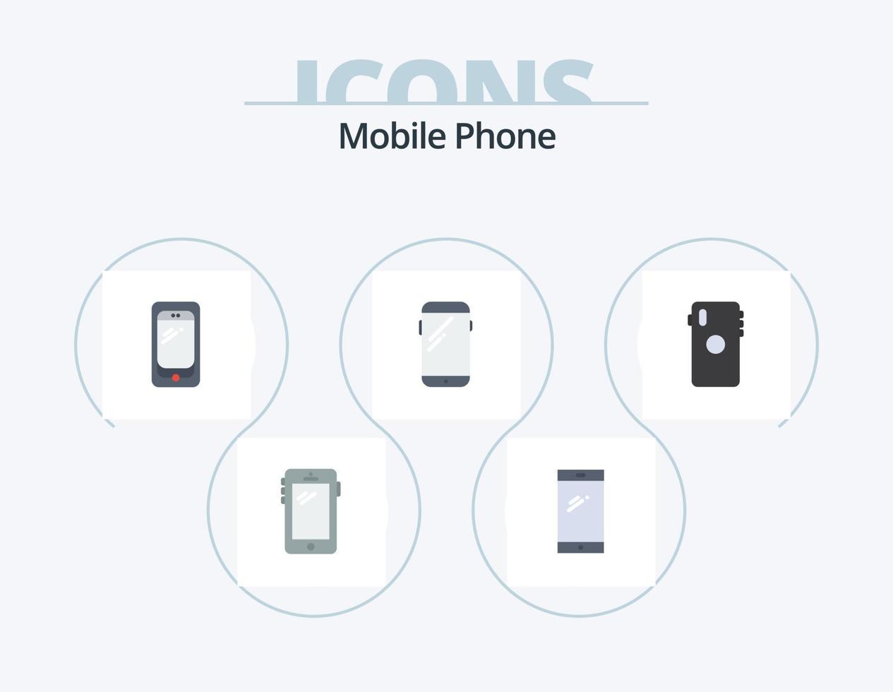 paquete de iconos planos de teléfono móvil 5 diseño de iconos. . lado trasero vector