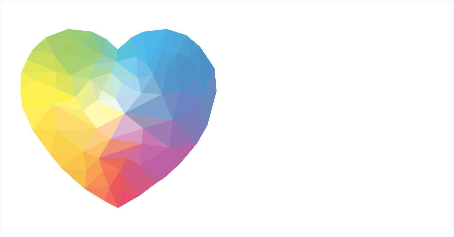 Poster with colorful heart in style with place for text vector