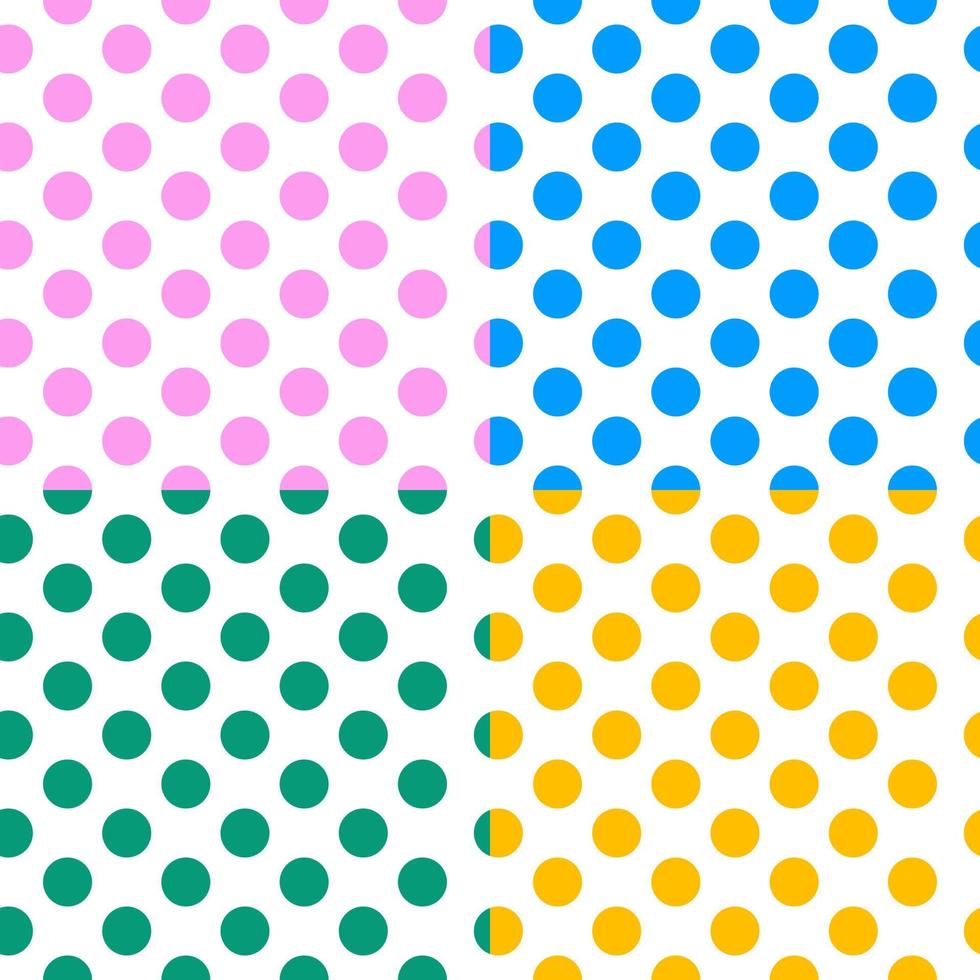 Set of abstract background with polka dot colors. vector