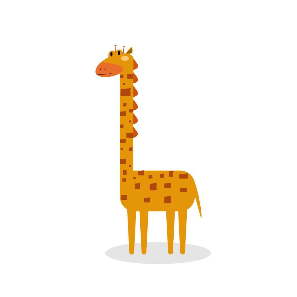 lindo personaje de jirafa aislado sobre fondo blanco. vector