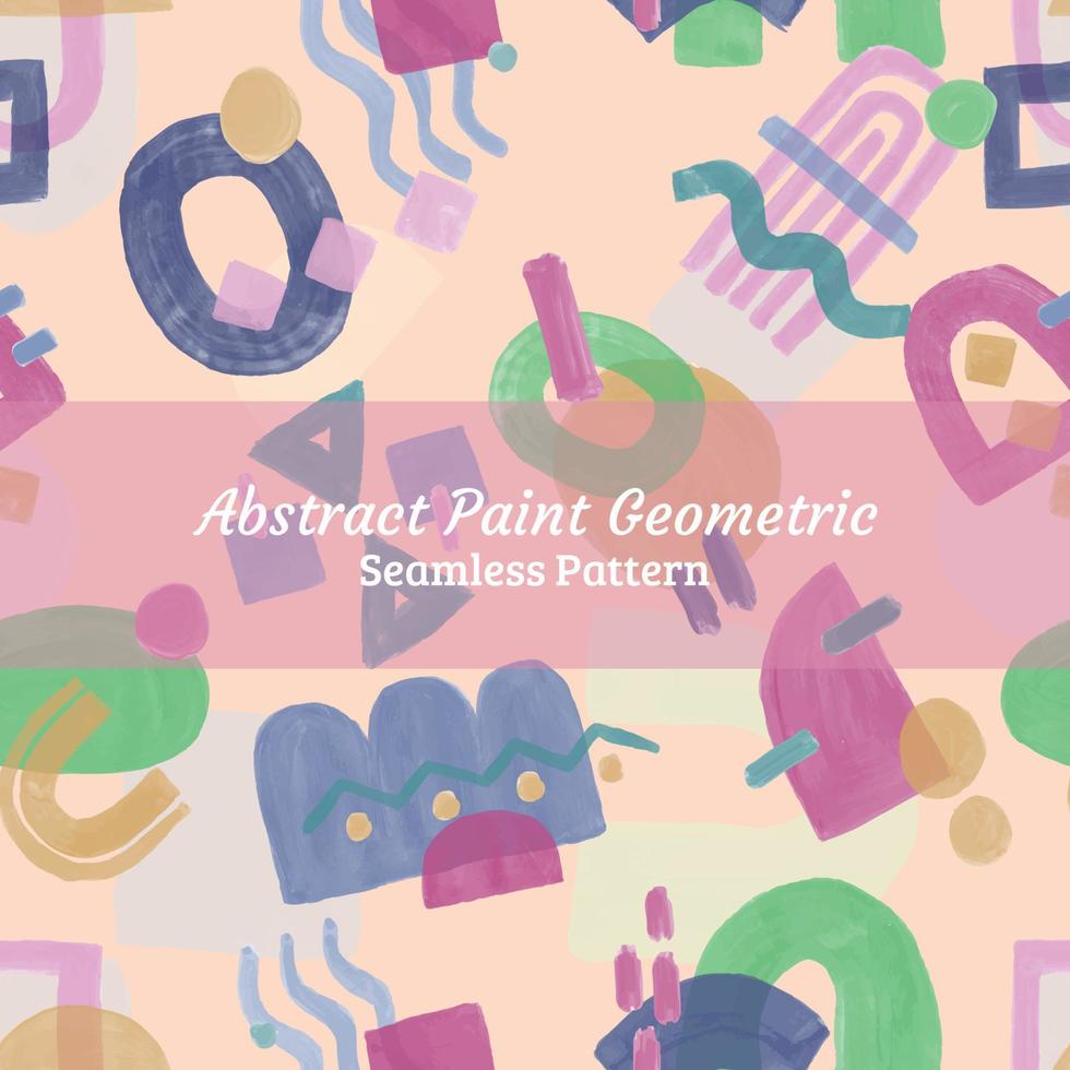 Abstract Paint Geometric Seamless Pattern Background vector