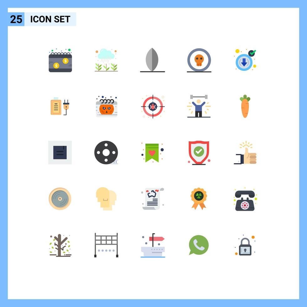 Universal Icon Symbols Group of 25 Modern Flat Colors of check horror rain halloween coin Editable Vector Design Elements