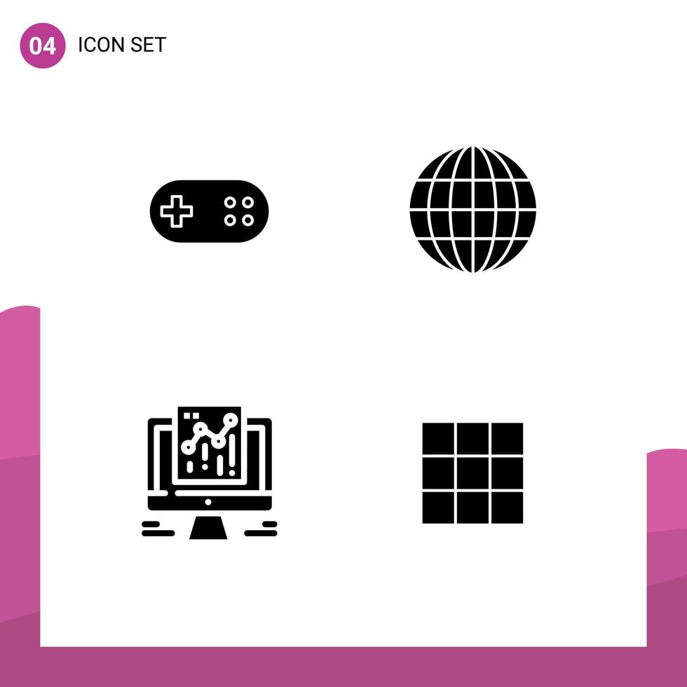 Set of 4 Modern UI Icons Symbols Signs for aid google plus web feed Editable Vector Design Elements