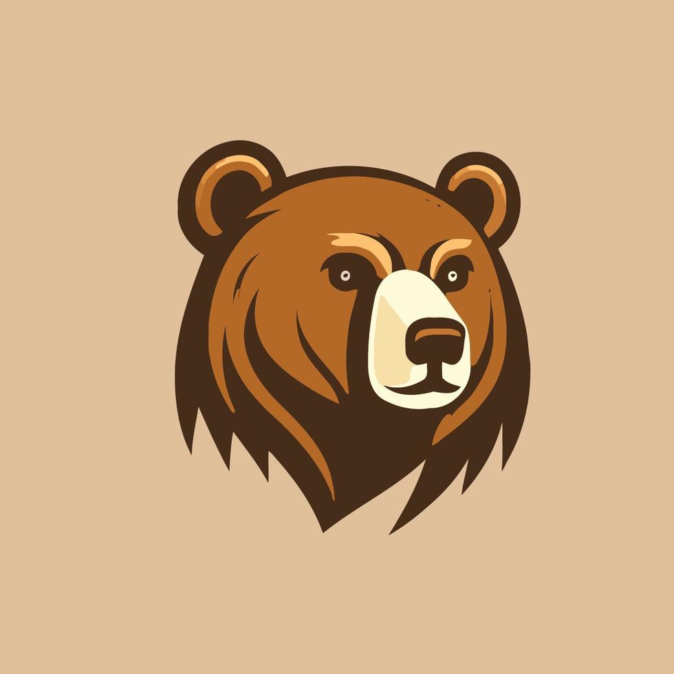 grizzly bear head logo symbol design template, emblem, sport logo vector