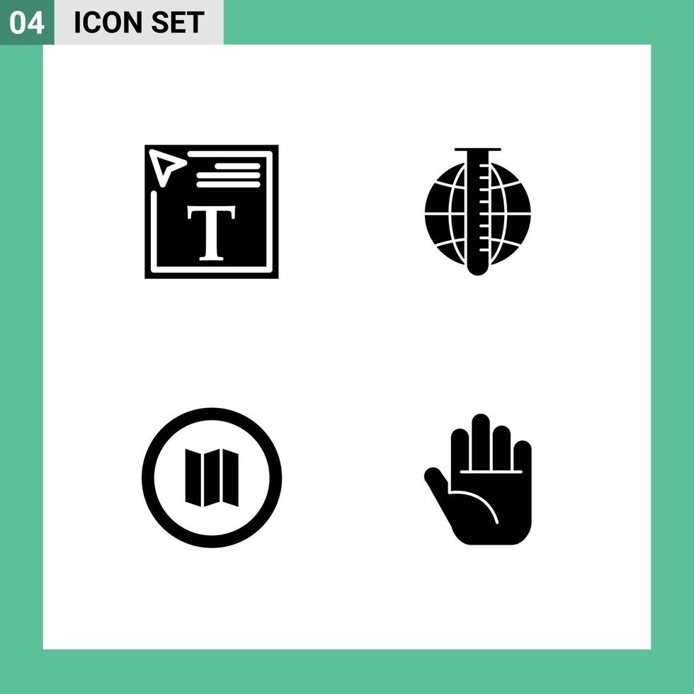 4 Solid Glyph concept for Websites Mobile and Apps color fill in text holiday font data map Editable Vector Design Elements
