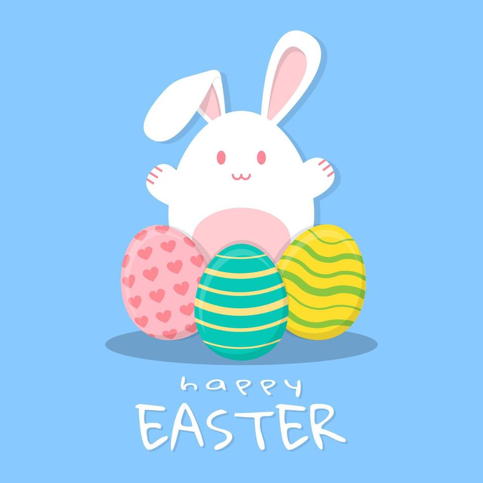 Happy Easter Day greeting card vector