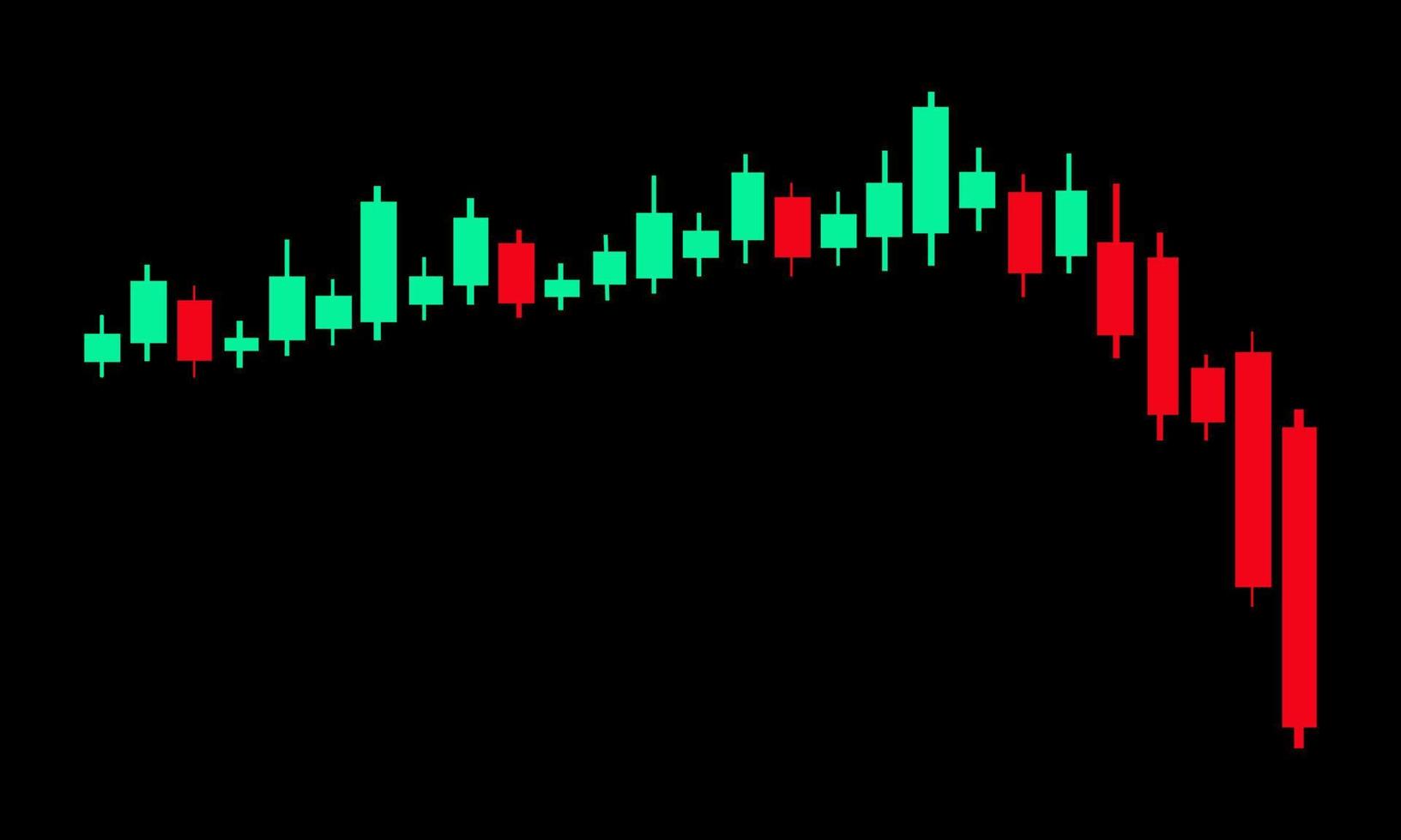 Ilustración del gráfico de barras del concepto del mercado de valores de gradiente de la negociación de inversiones en el mercado de valores. vector