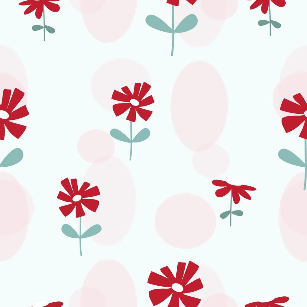 lindo patrón floral vintage dibujado a mano sin costuras en la ilustración de vector de fondo rosa para moda, tela, papel tapiz y diseño de impresión