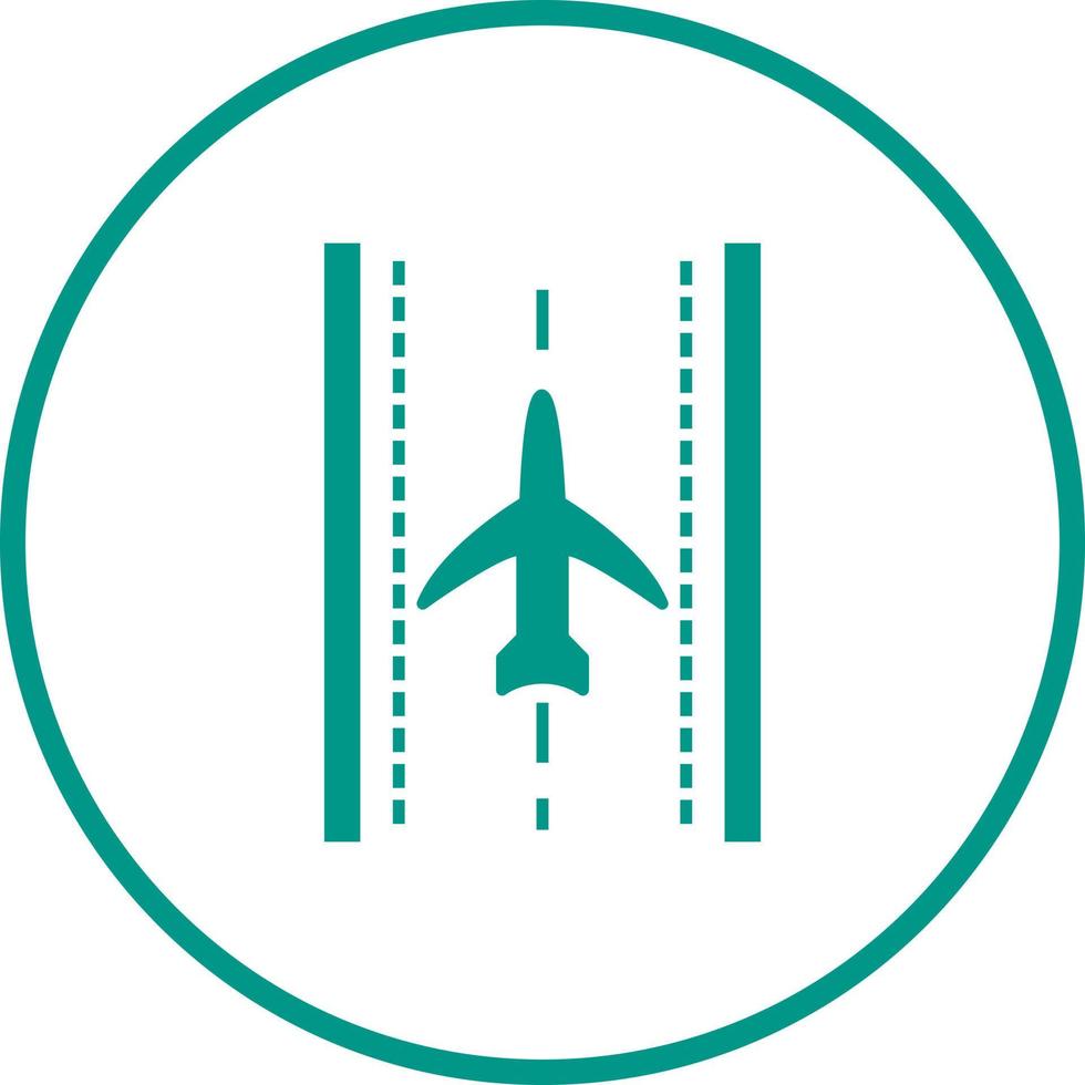 Plane on Runway Vector Icon