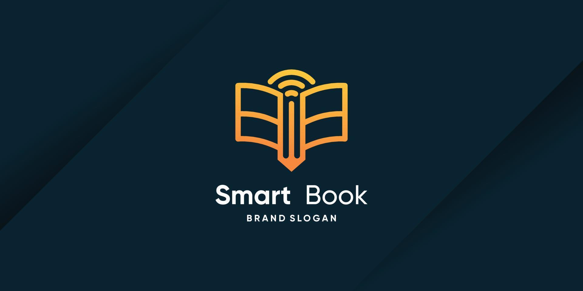 Smart book logo design with modern creative concept 17129113 Vector Art