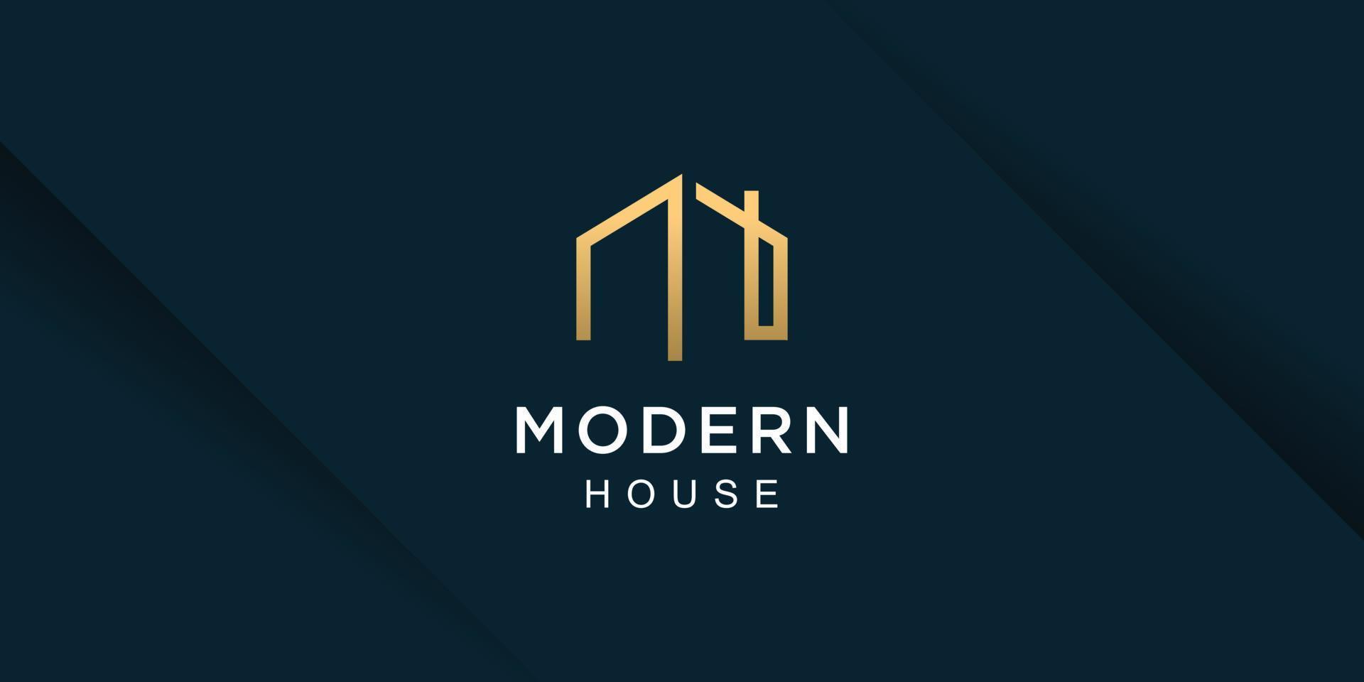 diseño del logo de la casa con un concepto único y moderno vector