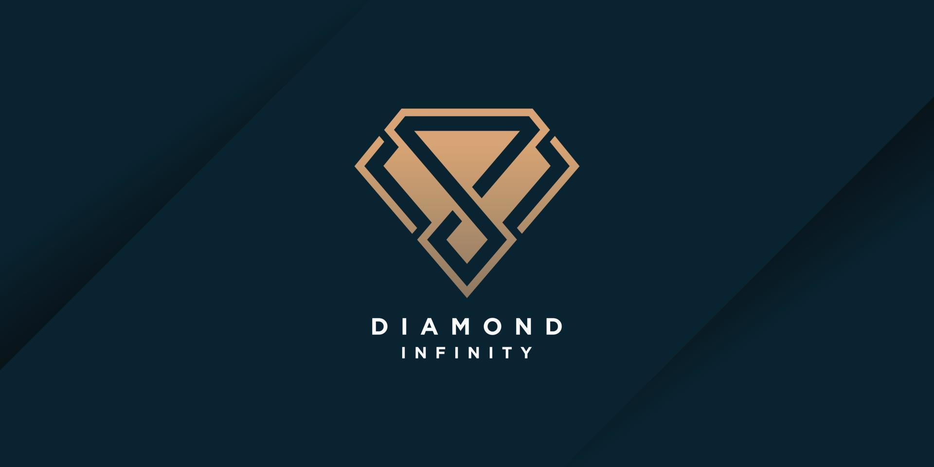 diseño de logotipo de diamante con concepto simple y creativo vector