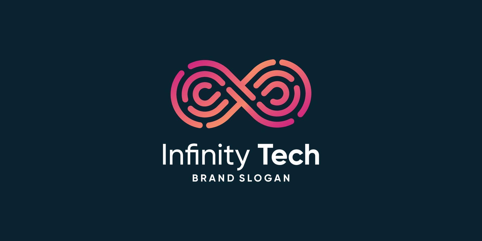 diseño de logotipo infinito con concepto abstracto moderno vector