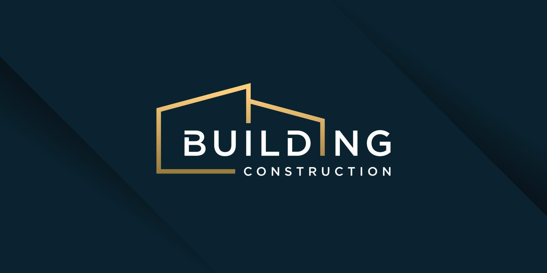 Buildng logo design with simple and creative concept vector