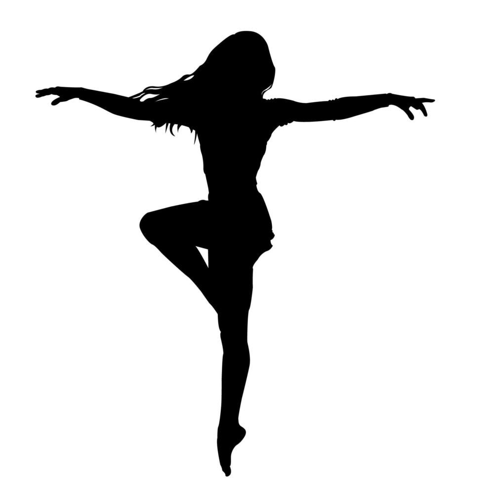 chica esbelta bailando ballet vector