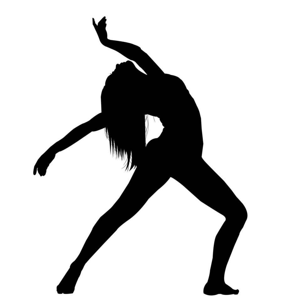 silueta de una niña bailando vector