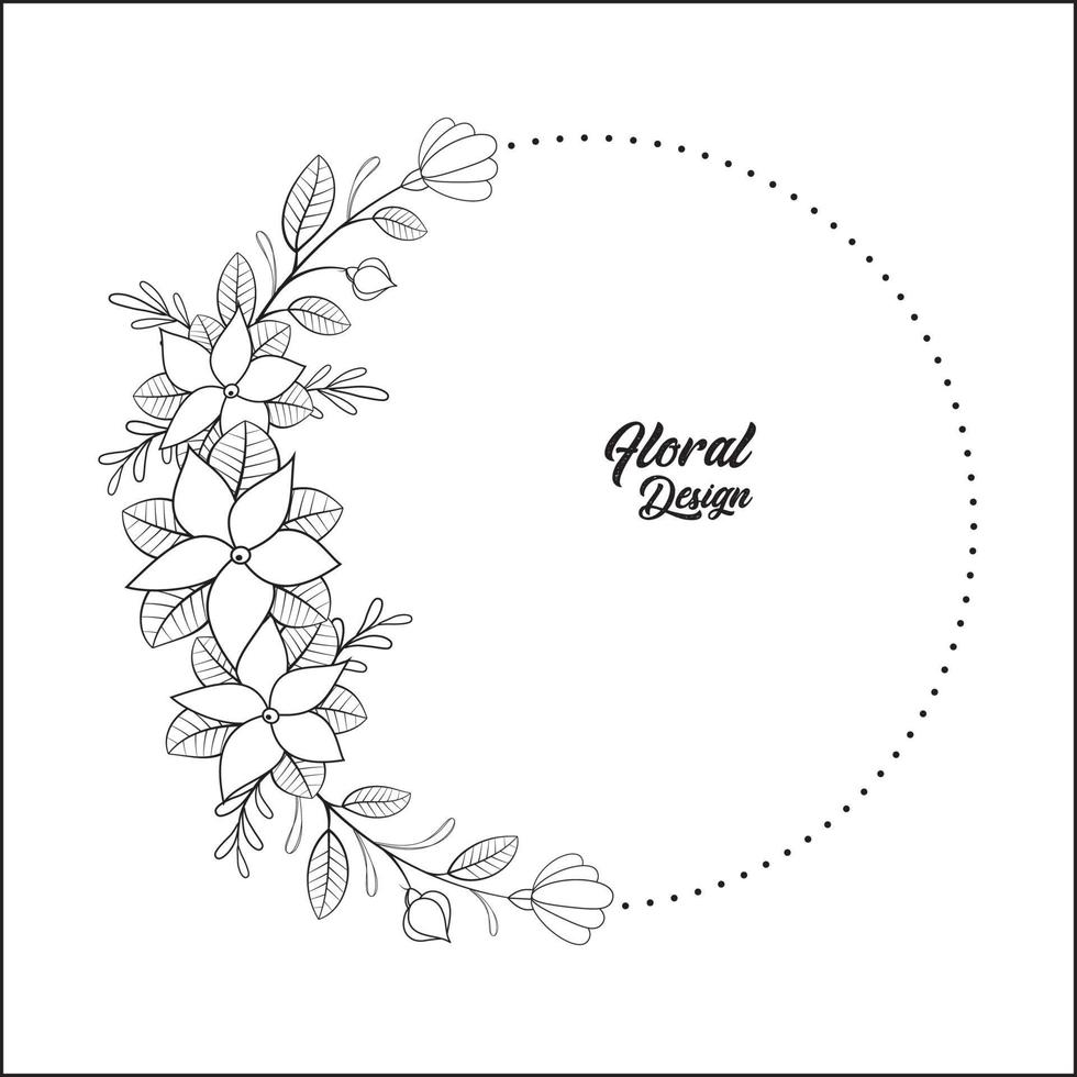 dibujado a mano vector diseño floral bordes redondos elementos pro vector