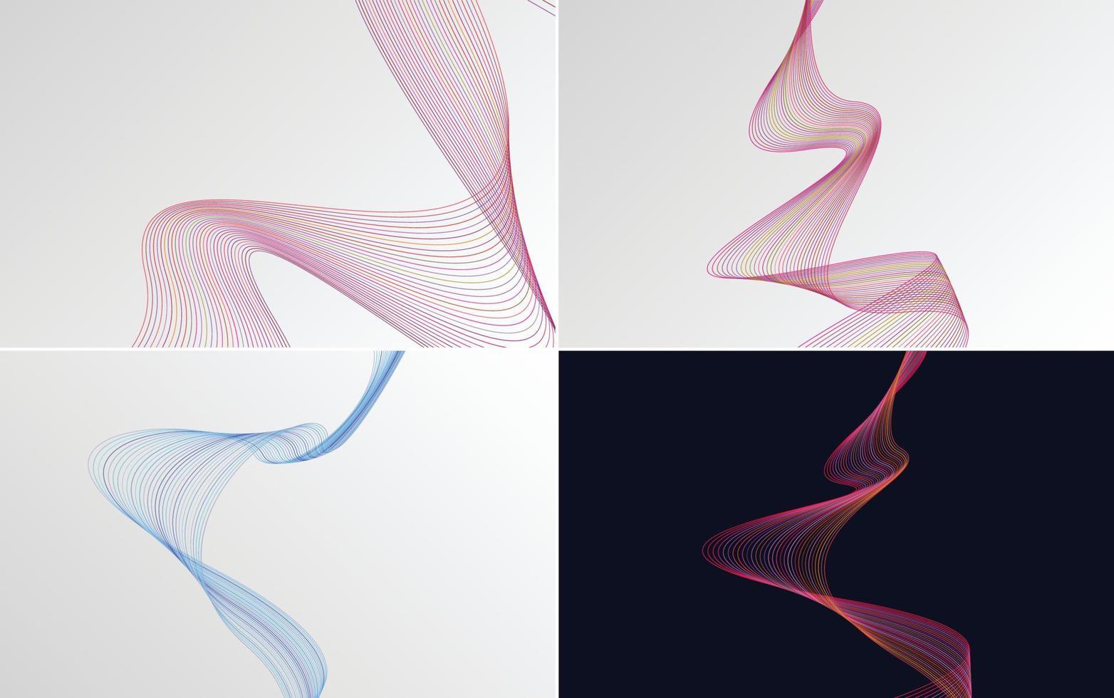 modern wave curve abstract presentation background Pack vector