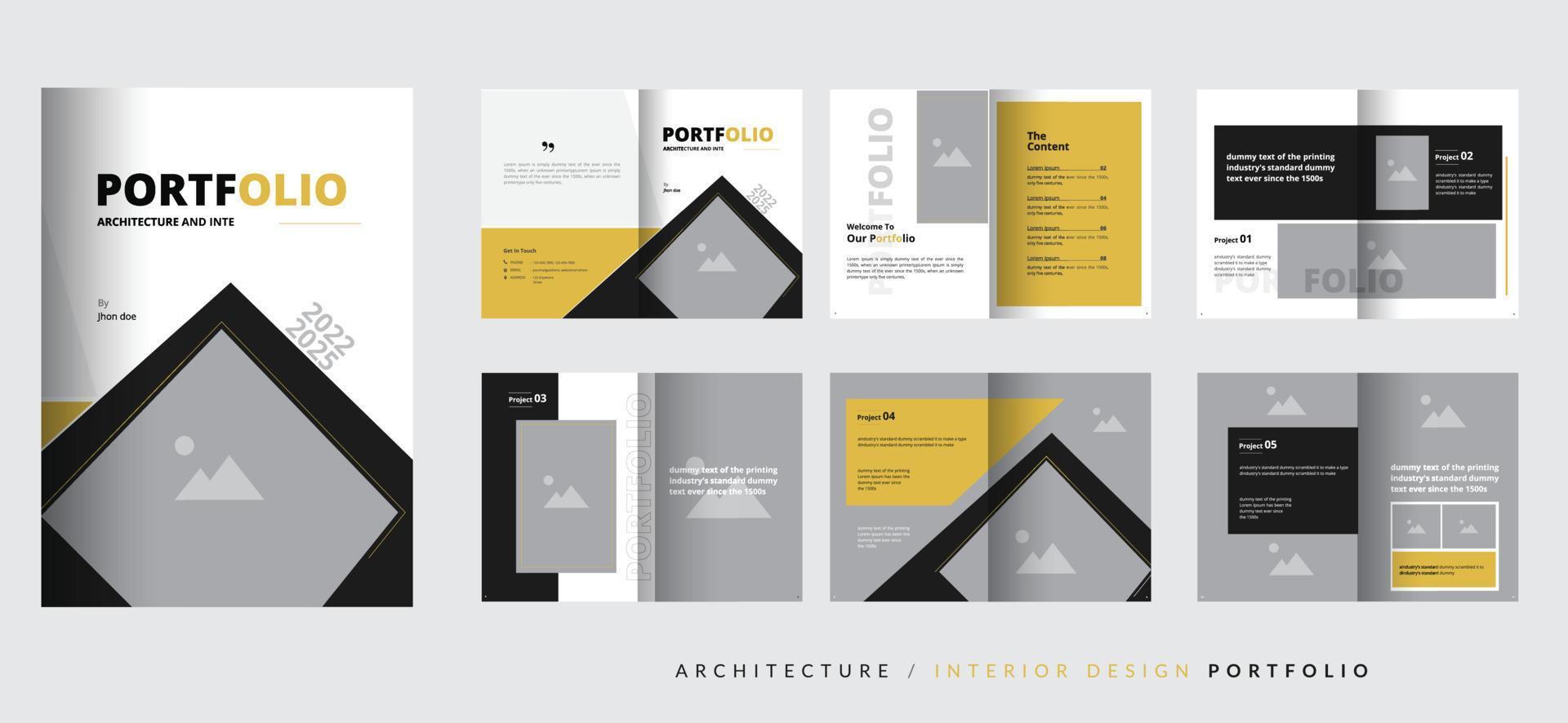 portafolio de arquitectura o portafolio de interiores o diseño de portafolio vector