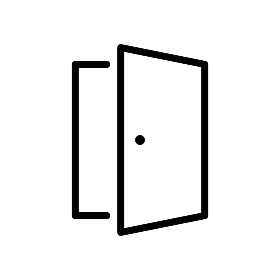 icono de puerta abierta en el diseño de estilo de línea aislado sobre fondo blanco. trazo editable. vector