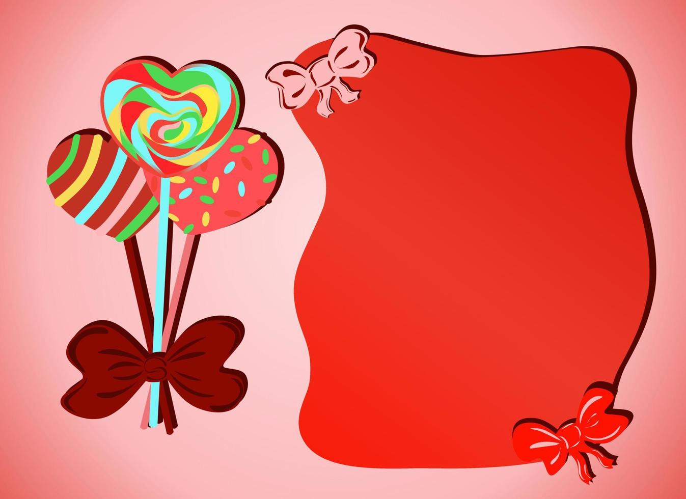 lollipop hearts card illustration vector