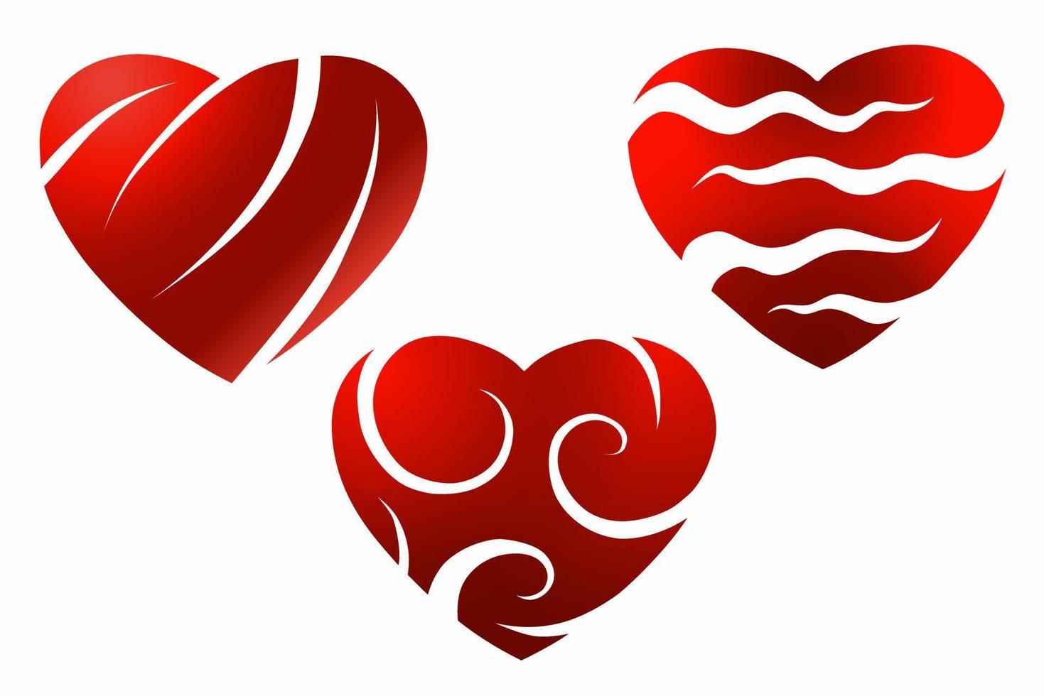 set hearts valentines day vecor illustration vector