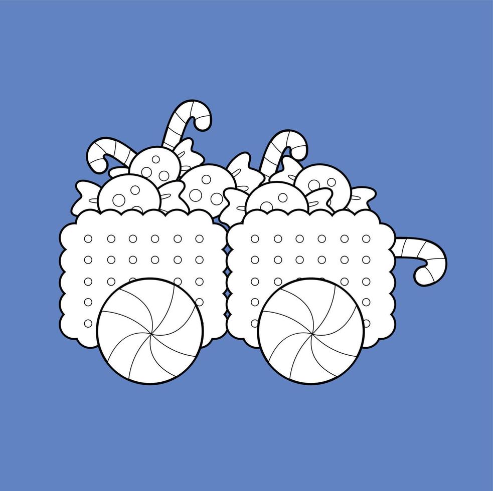 Cute Candyland Train Digital Stamp Outline vector