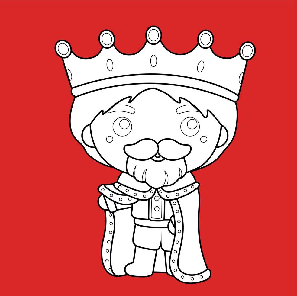 Castle King Cartoon Digital Stamp vector