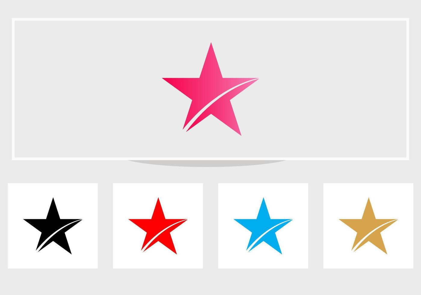 elementos de plantilla de diseño de icono de logotipo de estrella inicial abstracta. icono estrella varios colores vector