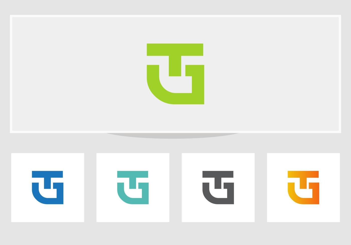 logo moderno único, atractivo y creativo inicial tg. logotipo de letra tg o gt. vector