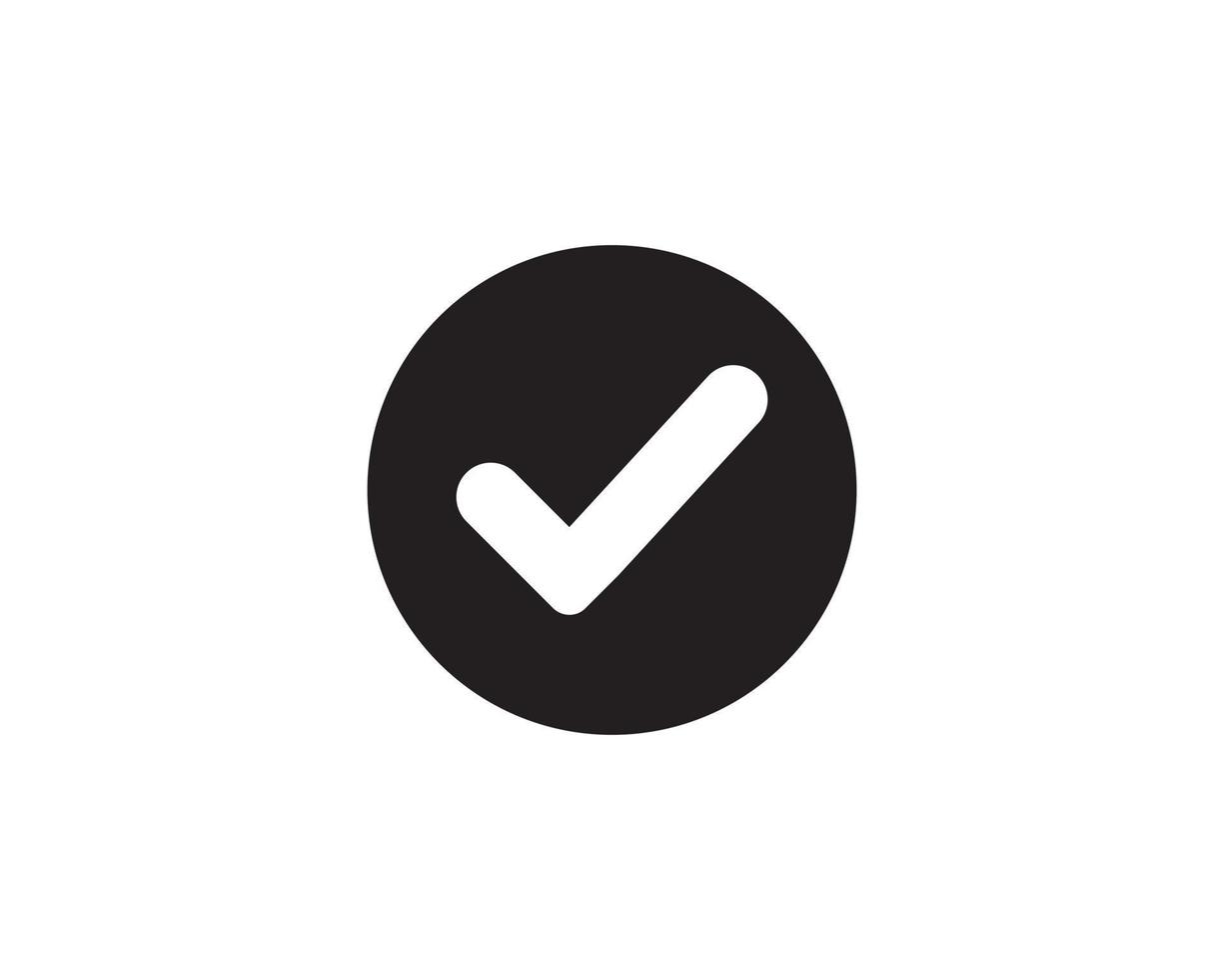icono de marca de verificación. símbolo de marca. icono plano del logotipo de la marca de verificación positiva vector