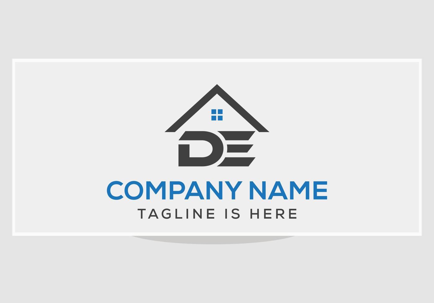 Real Estate logo design. Real estate logo with letter DE concept vector