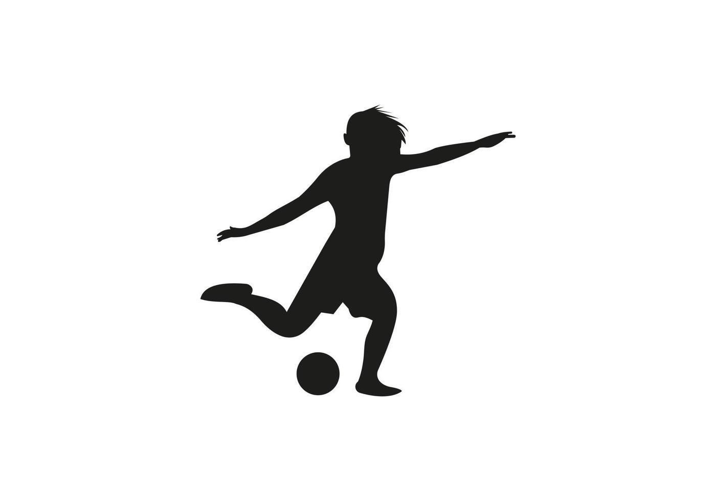 jugador de fútbol corriendo y pateando una acción de pelota diseñada con colores vector